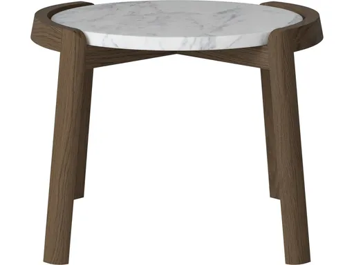 Konferenční stolek Mix Ø46 cm, více variant - Bolia Varianta: Grey/white marble | Dark oiled oak, Solid | v. 35 cm