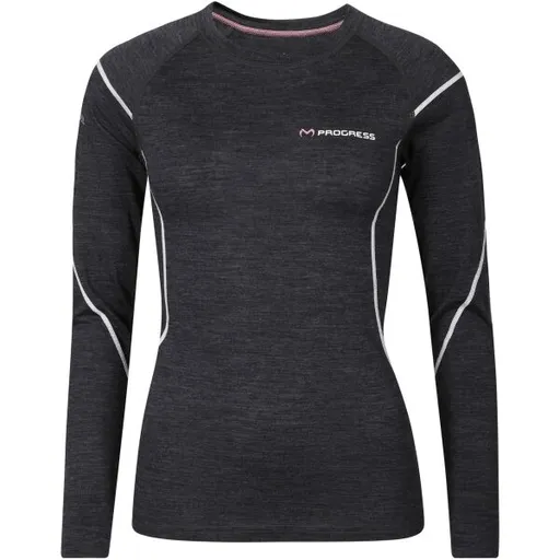 PROGRESS MERINO LS Dámské funkční Merino triko, černá, velikost