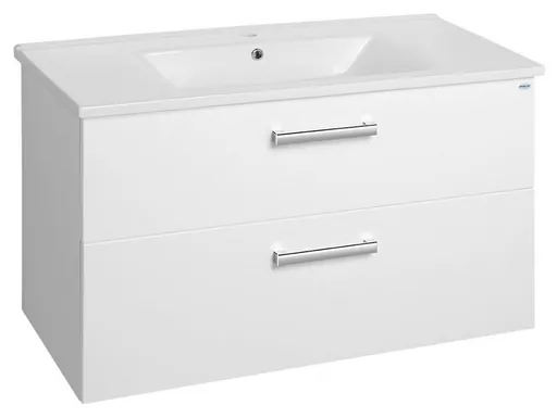 AQUALINE VEGA umyvadlová skříňka 97x60x43,6cm, 2x zásuvka, bílá VG103