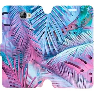 Flipové pouzdro na mobil Huawei Y6 II Compact - MG10S Fialové a modré listy (5903226347988)
