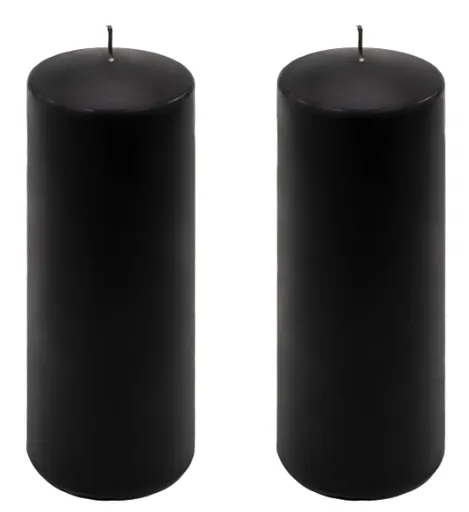 Černá parafínová svíčka 20 cm, 80 h hoření, 2 ks