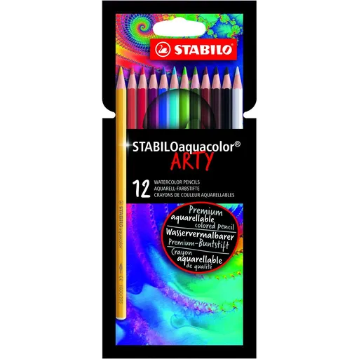 STABILO 1612-1-20 ARTY Akvarelové pastelkyaquacolor 12 ks pouzdro