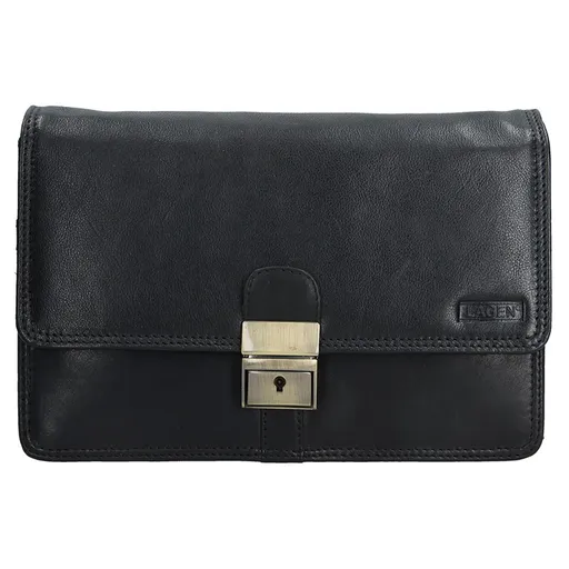 Pánské kožené etue Lagen Oliver - černá