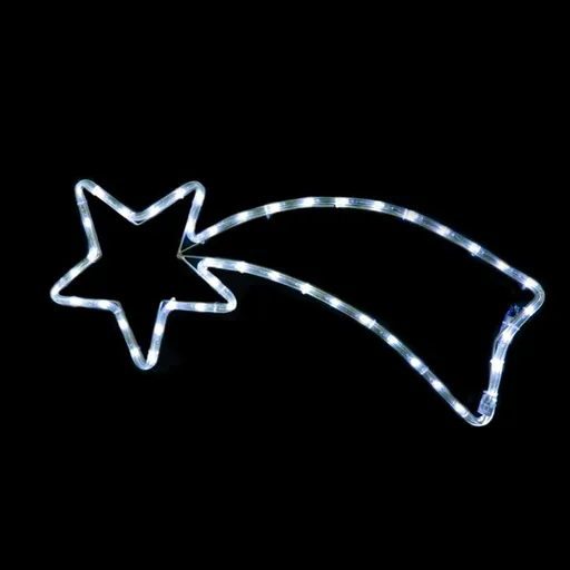 ACA Lighting Vánoční venkovní dekorace kometa, 48 LED 2m hadice, studená bílá, s efekty, IP20 68x29cm, 1.5m napájecí kabel X081820717