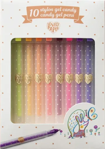 Gelová pera - 10 pastelových barev