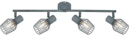 Nástěnná stropní lampa pásková 4X40W E14 šedá VIKING