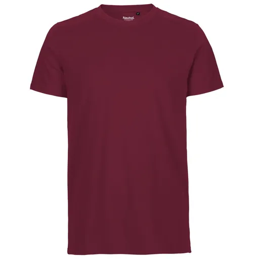 Neutral Pánské tričko Fit z organické Fairtrade bavlny - Bordeaux | S