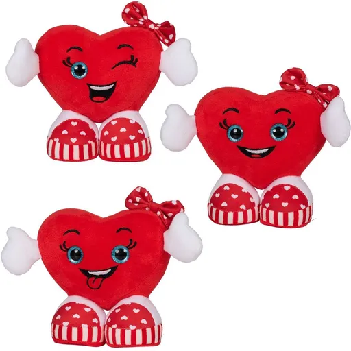 Plyšové Valentýnské srdce s ručkami a teniskami 15 cm Vyplazující jazyk