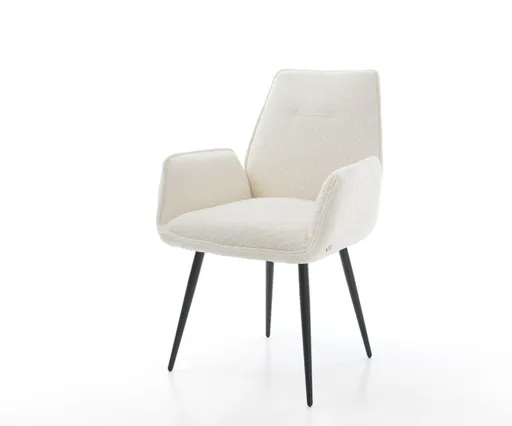 Jídelní židle Zoa-Flex bouclé bílá podnož zúžená černá