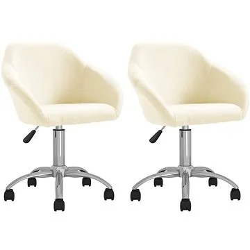 Otočné jídelní židle 2 ks krémové textil, 330499 (330499)