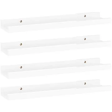 Shumee Nástěnné 4 ks vysoký lesk bílé  40×9×3 cm, 326653 (326653)