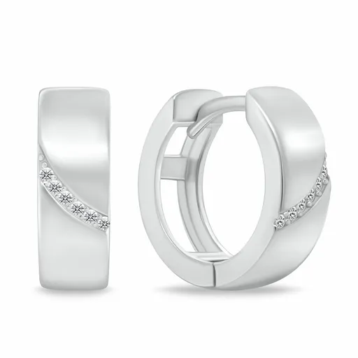 Brilio Silver Něžné kruhové stříbrné náušnice EA212W