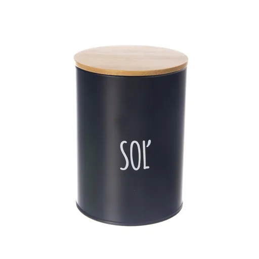 Dóza plech/bambus pr. 11 cm Soľ BLACK SK