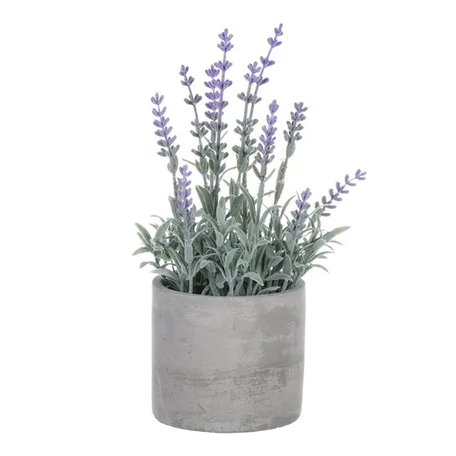 Umělá Levandule v květináči, šedá, 10 x 10 x 21 cm