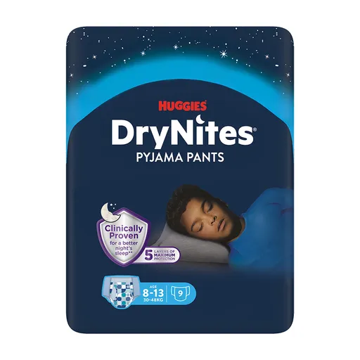 Huggies DryNites Natahovací kalhotky pro chlapce 8–13 let 30–48 kg 9 ks