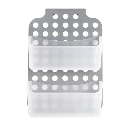 Závěsná dvoupatrová polička do koupelny TORO 35,5x25,5cm