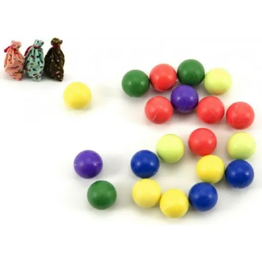Kuličky cvrnkací nerozbitné barevné 20 ks 1,5 cm