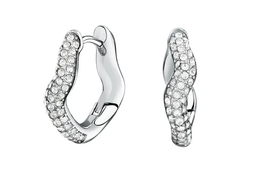 Morellato Vlnité ocelové náušnice s krystaly Design SAYP10