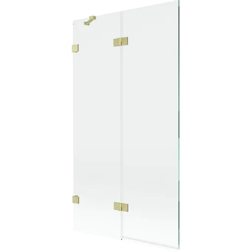 MEXEN/S Lunar vanová zástěna 2-křídlová levá 100 x 150, transparent, zlatá kartáčovaná 897-100-100-55-00-L