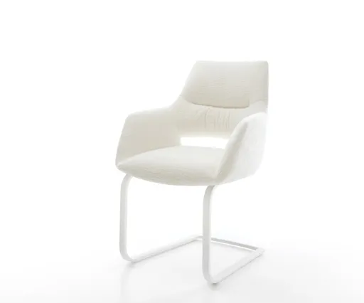 Jídelní židle Yago-Flex s područkami bouclé měkký béžová