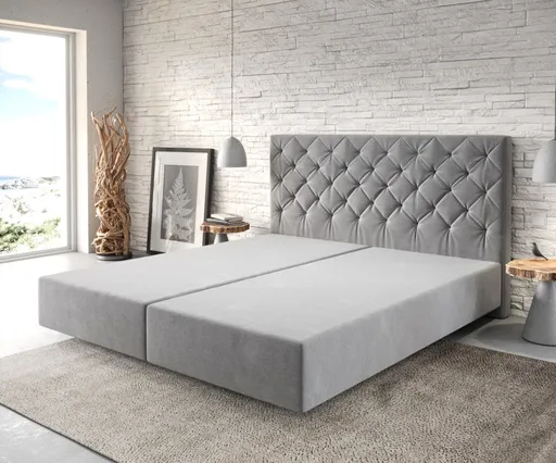 Boxspring postel Dream-Great 180x200 cm mikrovlákno šedá
