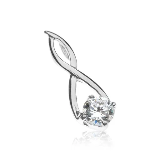 Přívěsek ze stříbra 925 - slza se smyčkou a čirým zirkonem