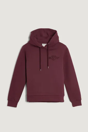 MIKINA GANT REG TONAL SHIELD HOODIE PLUM WINE