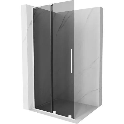 MEXEN/S Velar L Sprchová zástěna posuvná Walk-in 90 x 200, grafit 8 mm, bílá 871-090-003-43-20