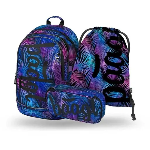 BAAGL 3 SET CORE PALM Školní set, modrá, velikost