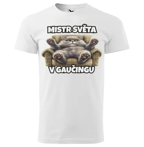Tričko Mistr v gaučingu (Velikost: L, Typ: pro muže, Barva trička: Bílá)