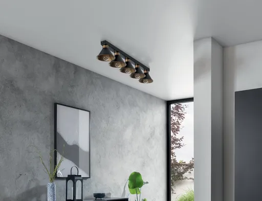 Detmer 17x100x14cm stropní 5 černý/zlatý