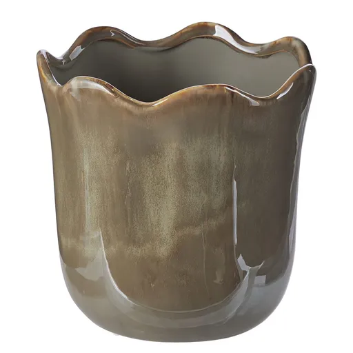 GLAZE Květináč 19 cm - olivová