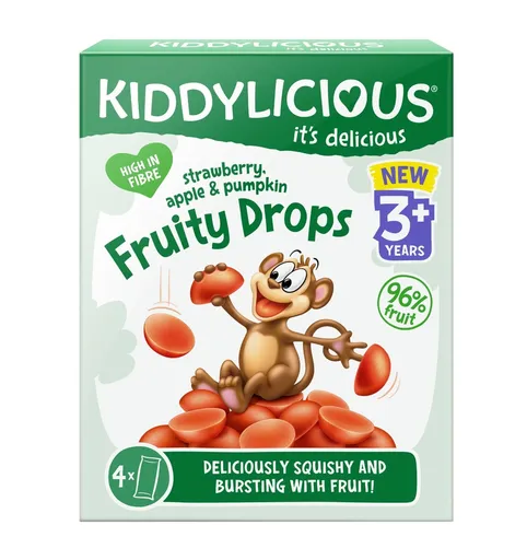 Kiddylicious Ovocné želé bonbónky jahoda, jablko a dýně 4x16 g