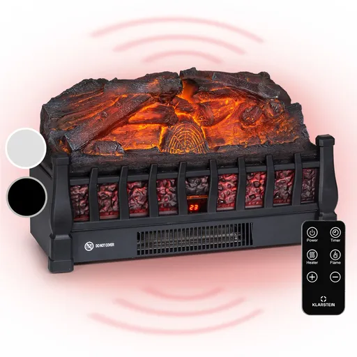 Klarstein Kamini FXL 2G, elektrický krb, krbová vložka, 1800 W, 3D LED iluze plamene, bílý