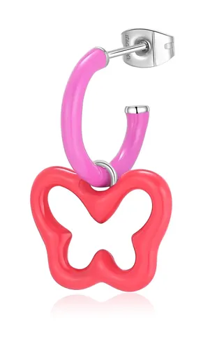 S'Agapõ Ocelová single náušnice 2v1 Motýlek Vibes SVB50