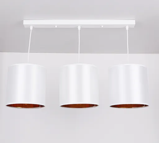 Závěsná lampa bílý pásek 3xE27 Atlanta