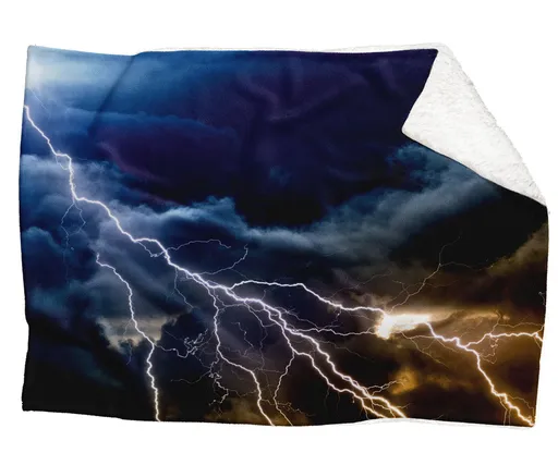 IMPAR Fleecová deka Blesky 150x120 cm (Rozměr : 150 x 120 cm, Podšití beránkem: ANO)