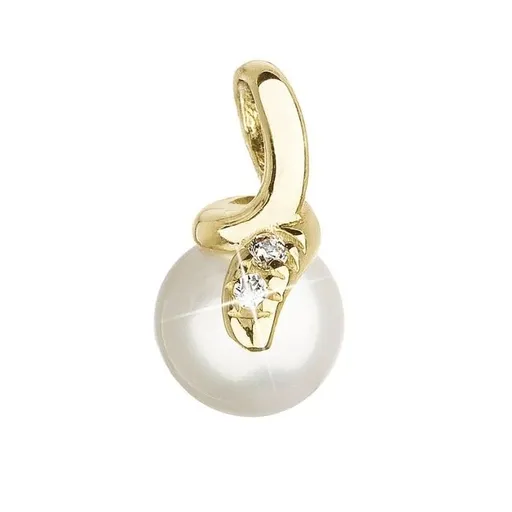 Evolution Group - Pavona Zlatý přívěsek s pravou perlou a zirkony 94PZ00009