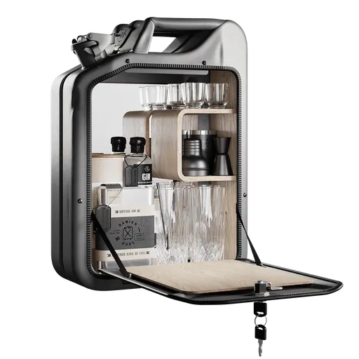 Minibar / kanistr - Bar Cabinet, Missile Grey, 6 variant - Danish Fuel Varianta: Oak