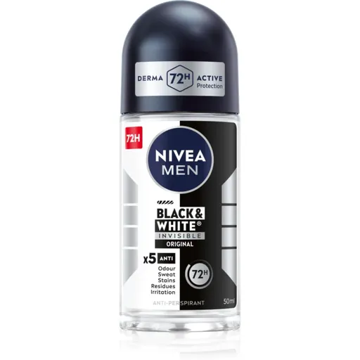 NIVEA MEN Invisible Black & White antiperspirant roll-on pro muže 50 ml