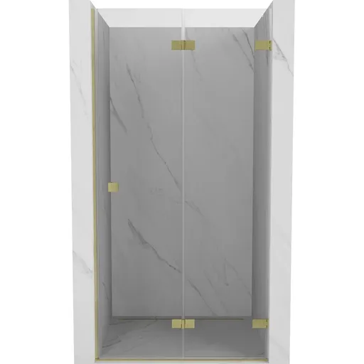 MEXEN/S Lunar-F skládací sprchové dveře pravé 80, transparent, zlatá kartáčovaná 836-080-000-55-00-P