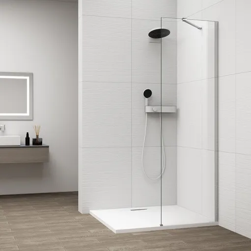 POLYSAN ESCA CHROME jednodílná sprchová zástěna k instalaci ke stěně, sklo čiré, 600  ES1060-01