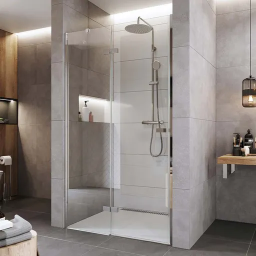 Mereo Sprchové dveře, Novea, pantové, 100x200 cm, chrom ALU, sklo Čiré, levé provedení CK10311ZL