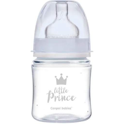 Canpol babies Lahev se širokým hrdlem Royal Baby 120 ml modrá