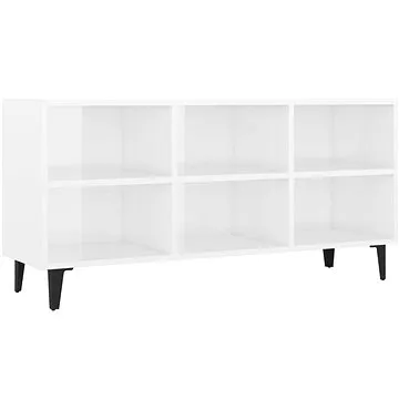 SHUMEE s kovovými nohami bílý vysoký lesk 103,5 × 30 × 50 cm (805956)