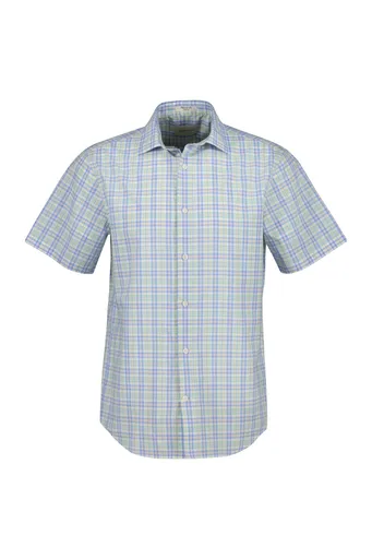 KOŠILE GANT REG POPLIN MULTI CHECK SS SHIRT LAVENDER BLUE