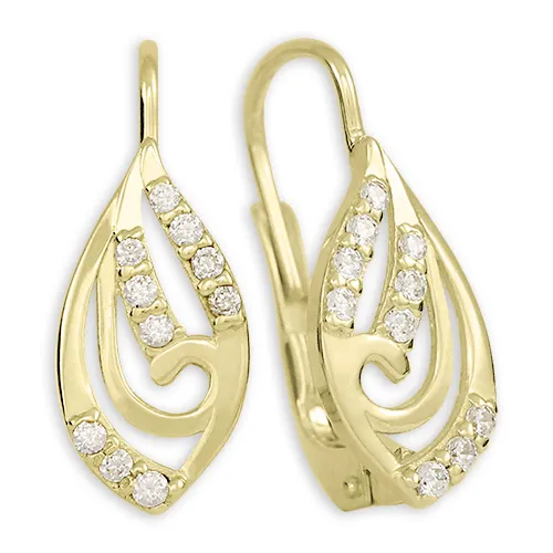 Soliter Nadčasové náušnice ze žlutého zlata se zirkony 239 001 00664