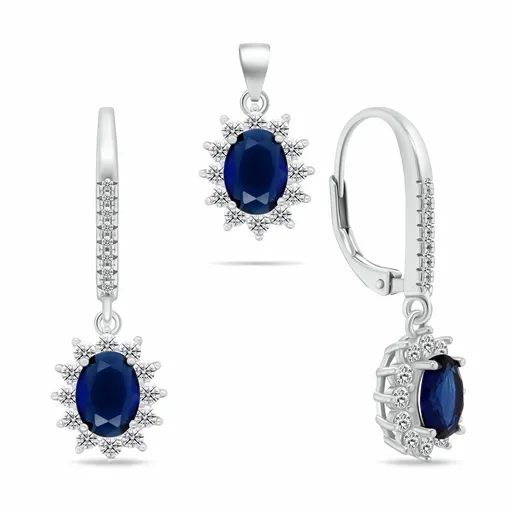 Brilio Silver Elegantní set stříbrných šperků se zirkony SET296WB (přívěsek, náušnice)