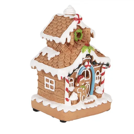 Perníkový LED domek s perníčkem Gingerbread Cotti - 11*10*17 cm/ 2xAA Clayre & Eef