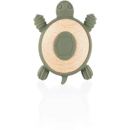 Zopa Silicone Wooden Teether Turtle kousátko 0 m+ Forest Green 1 ks